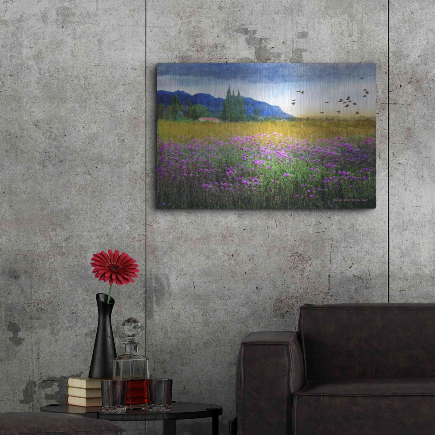 Luxe Metal Art 'Mesa Verde and Knapweed' by Chris Vest, Metal Wall Art,36x24