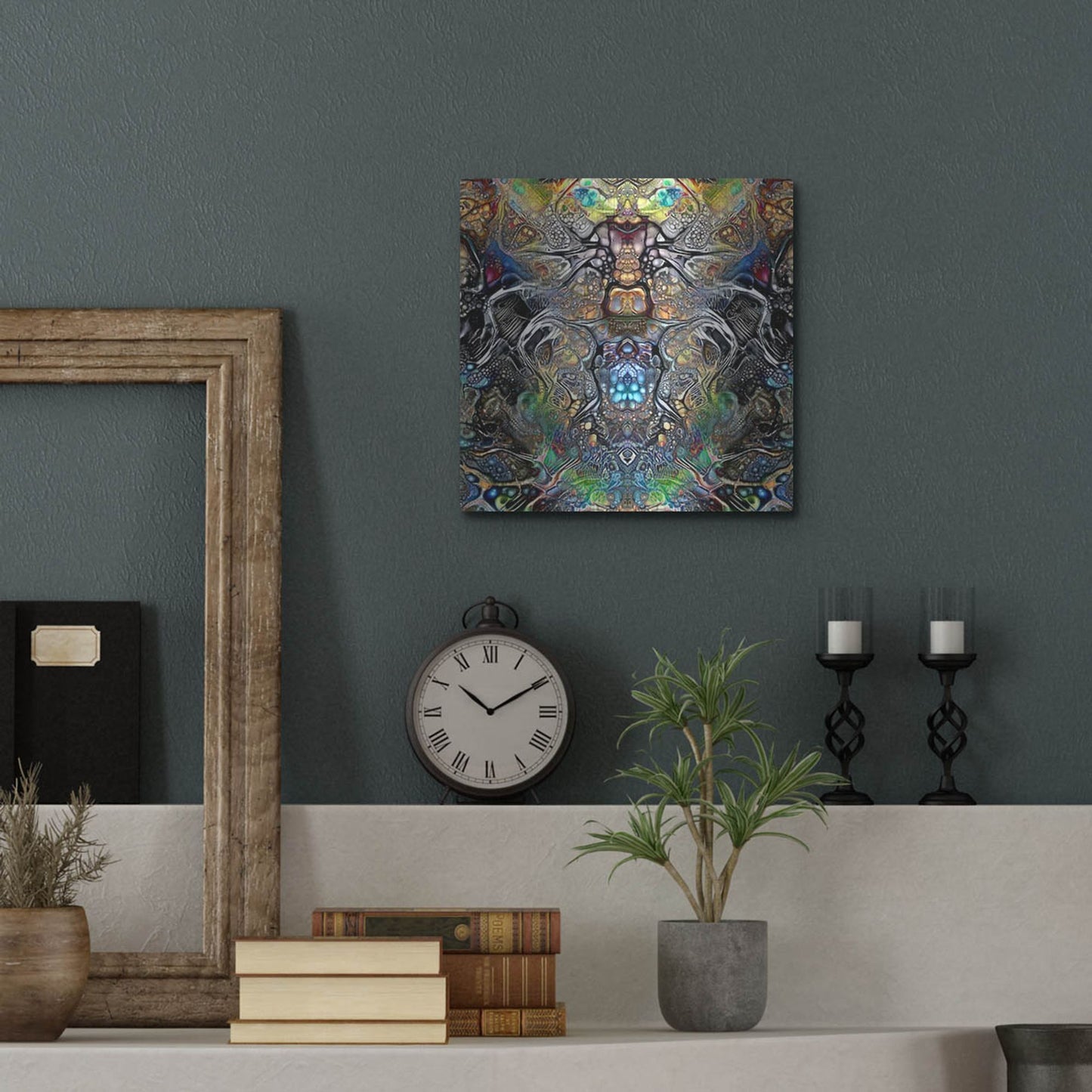 Luxe Metal Art 'Mutation' by Pedro Gavidia, Metal Wall Art,12x12