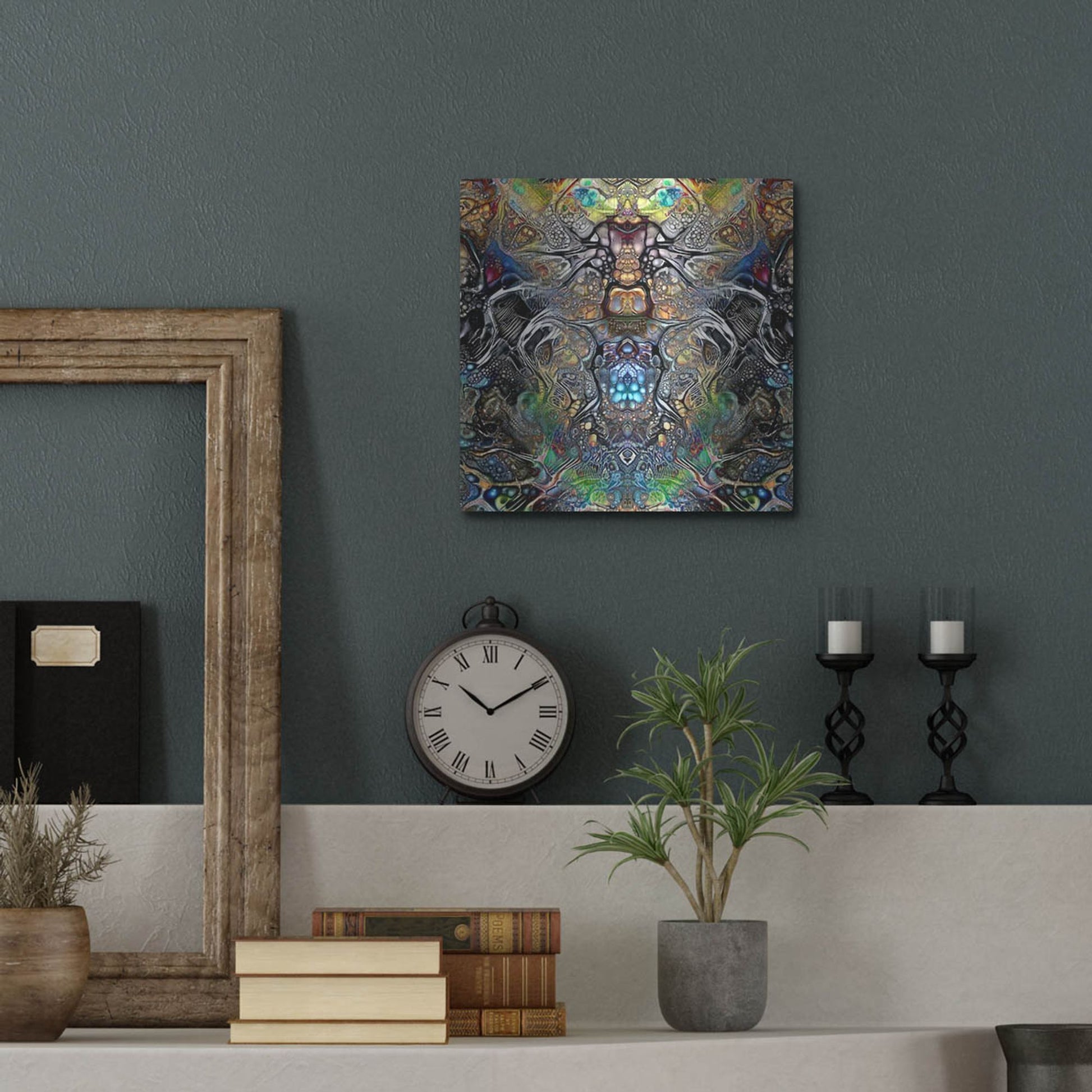 Luxe Metal Art 'Mutation' by Pedro Gavidia, Metal Wall Art,12x12