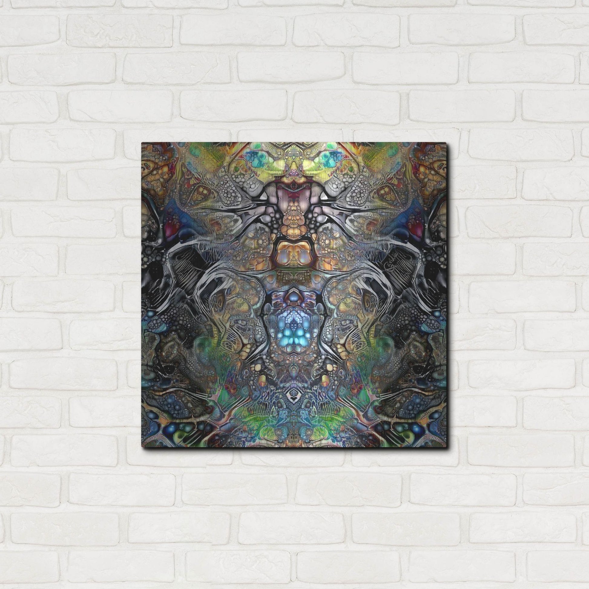 Luxe Metal Art 'Mutation' by Pedro Gavidia, Metal Wall Art,24x24