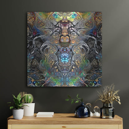 Luxe Metal Art 'Mutation' by Pedro Gavidia, Metal Wall Art,24x24