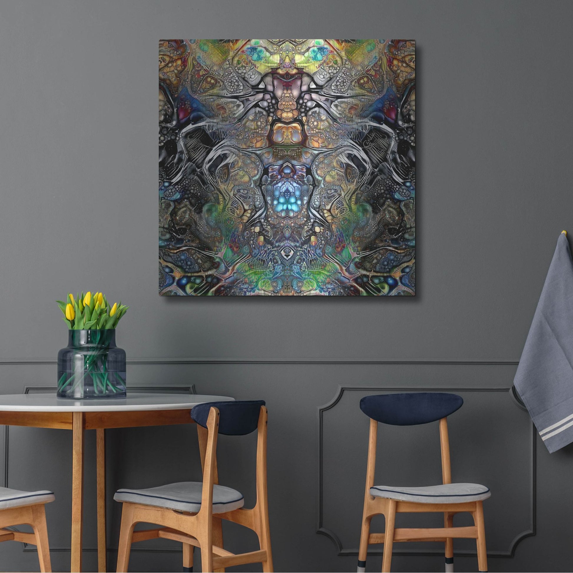 Luxe Metal Art 'Mutation' by Pedro Gavidia, Metal Wall Art,36x36