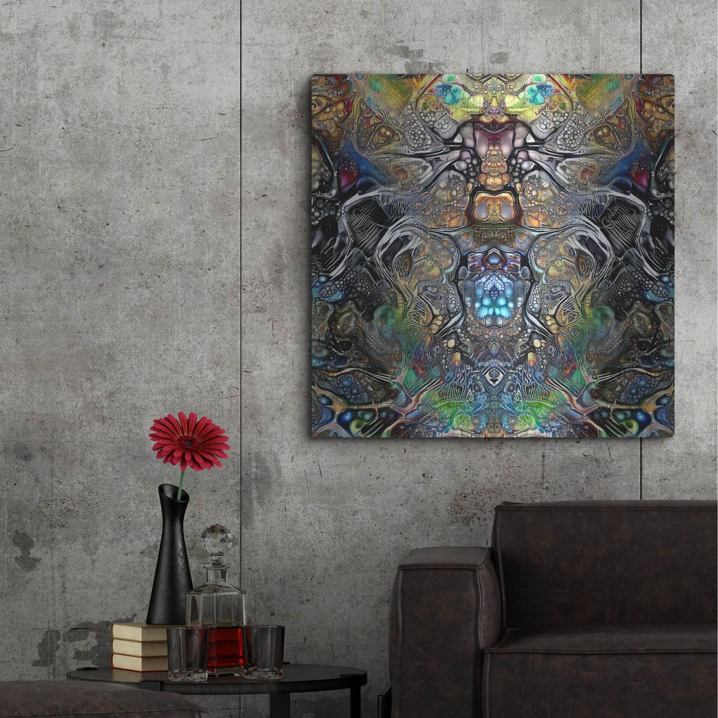 Luxe Metal Art 'Mutation' by Pedro Gavidia, Metal Wall Art,36x36