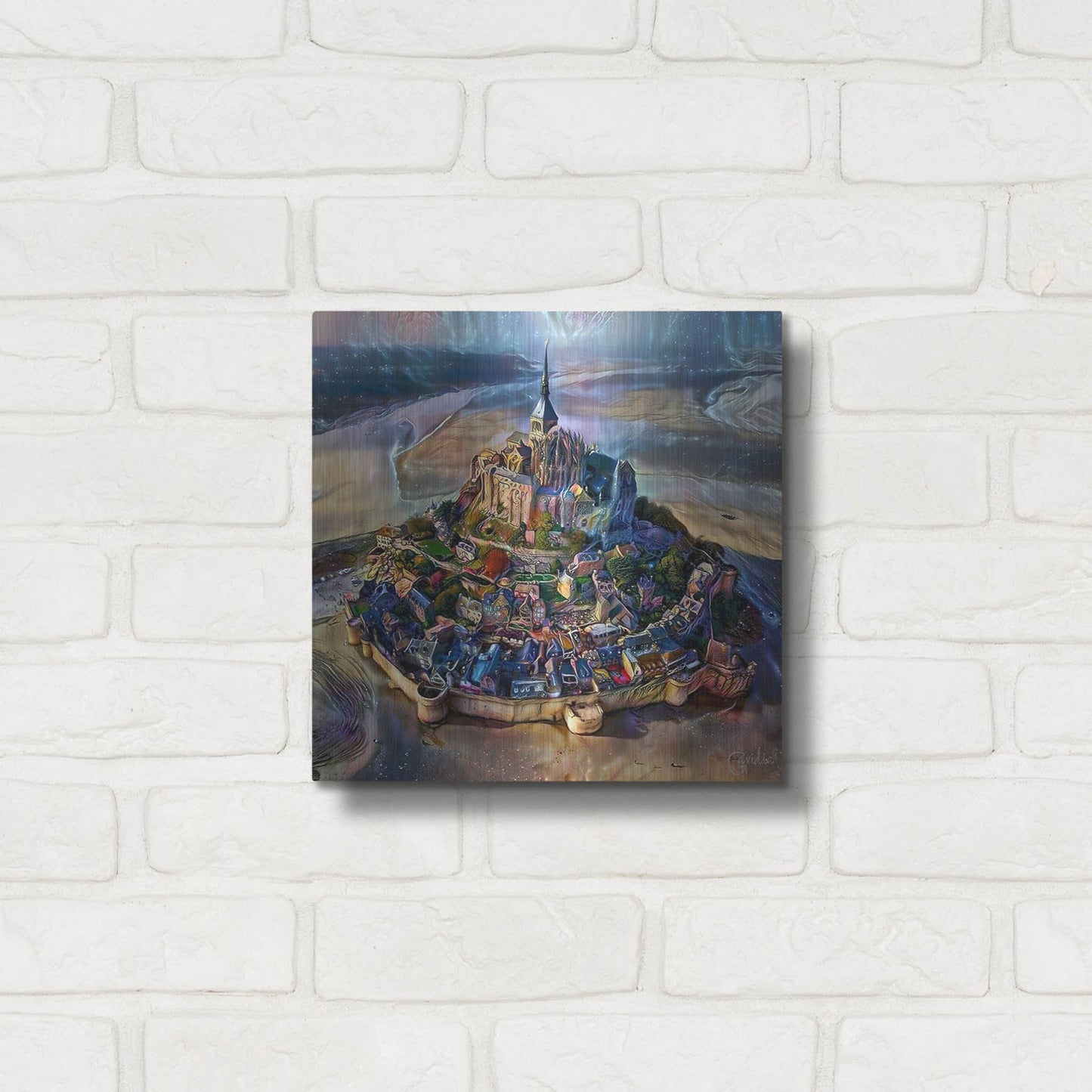 Luxe Metal Art 'Normandy France Le Mont Saint Michel' by Pedro Gavidia, Metal Wall Art,12x12