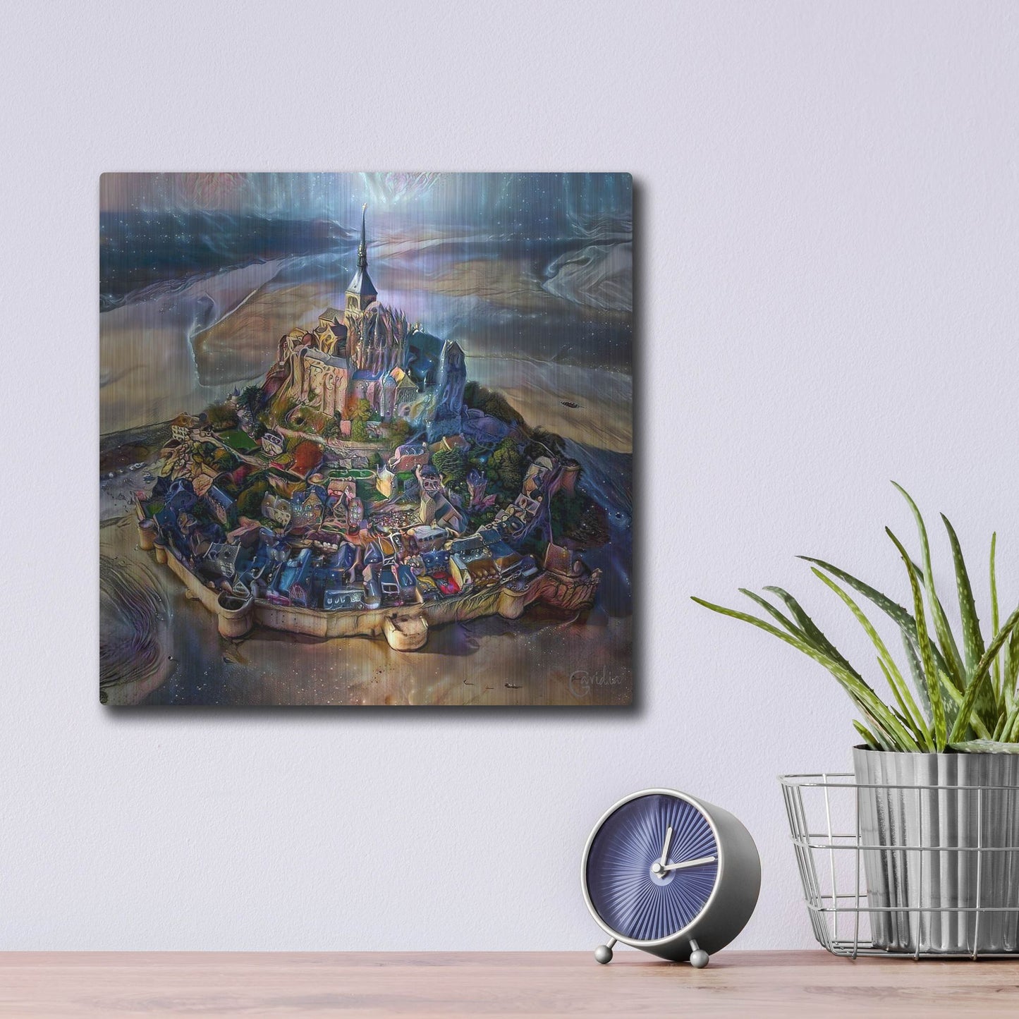 Luxe Metal Art 'Normandy France Le Mont Saint Michel' by Pedro Gavidia, Metal Wall Art,12x12