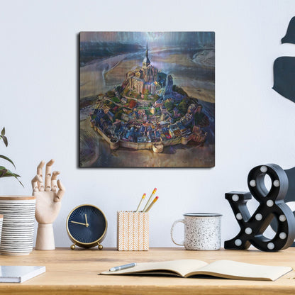 Luxe Metal Art 'Normandy France Le Mont Saint Michel' by Pedro Gavidia, Metal Wall Art,12x12