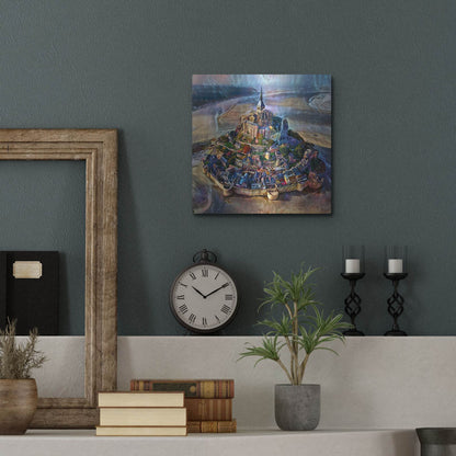 Luxe Metal Art 'Normandy France Le Mont Saint Michel' by Pedro Gavidia, Metal Wall Art,12x12