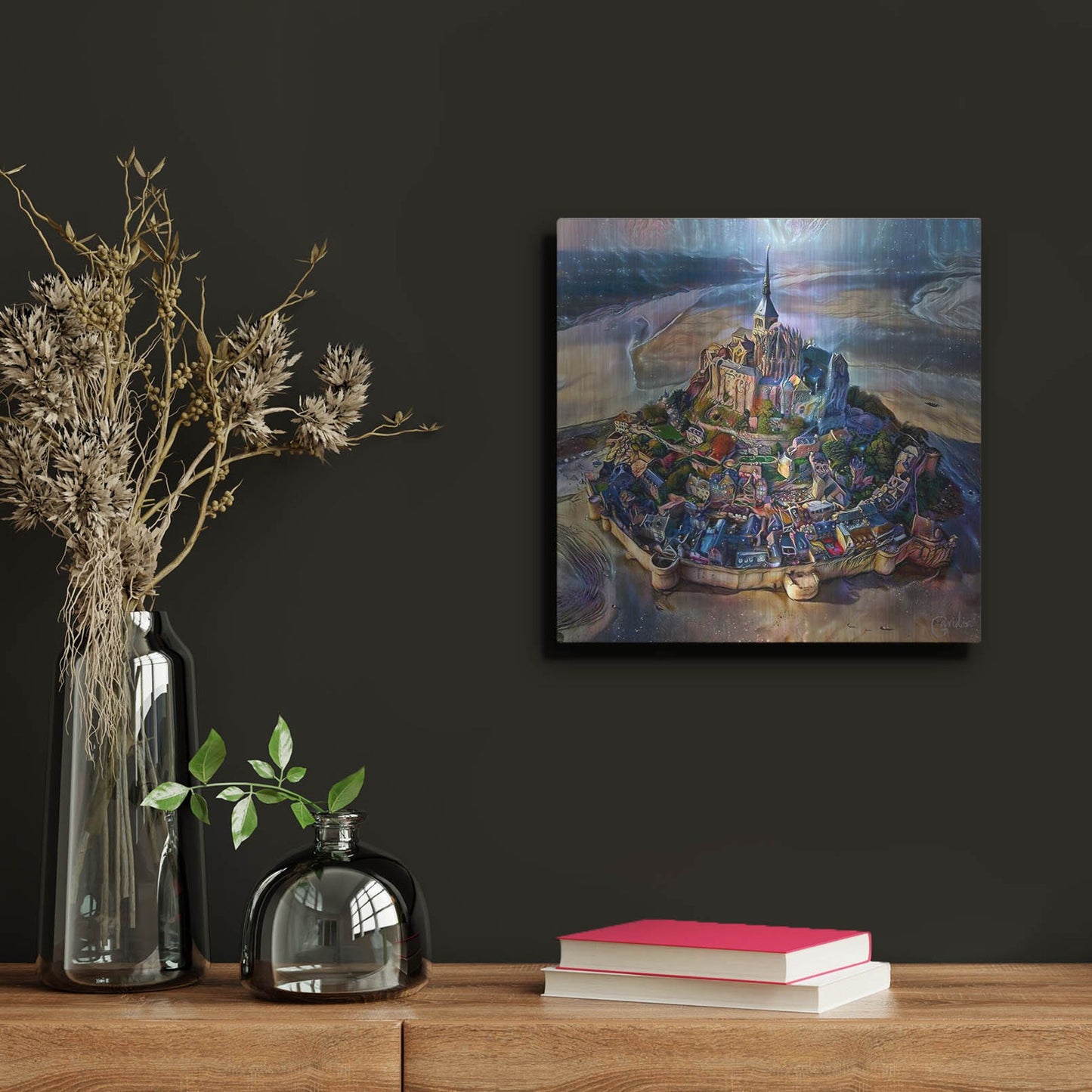 Luxe Metal Art 'Normandy France Le Mont Saint Michel' by Pedro Gavidia, Metal Wall Art,12x12