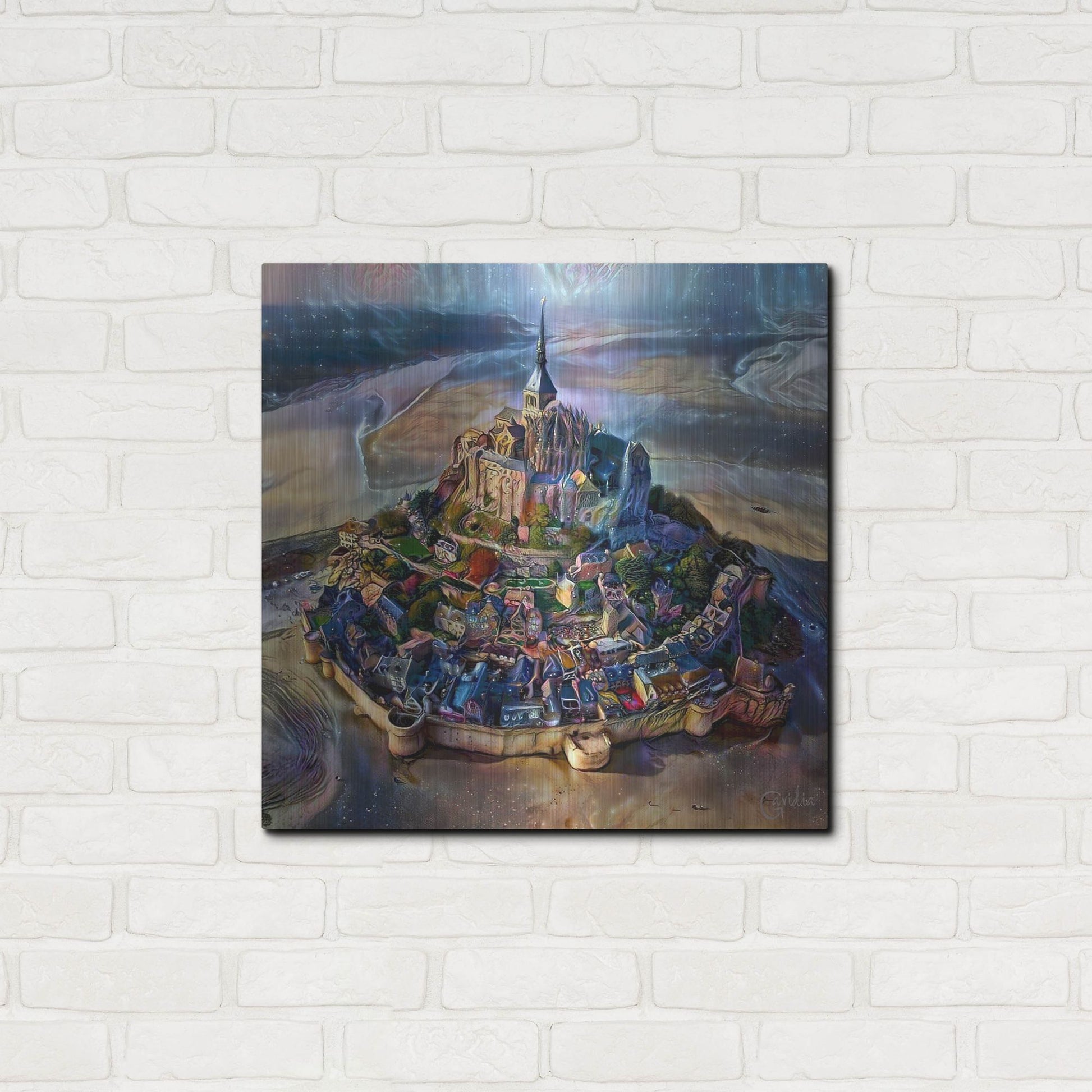 Luxe Metal Art 'Normandy France Le Mont Saint Michel' by Pedro Gavidia, Metal Wall Art,24x24