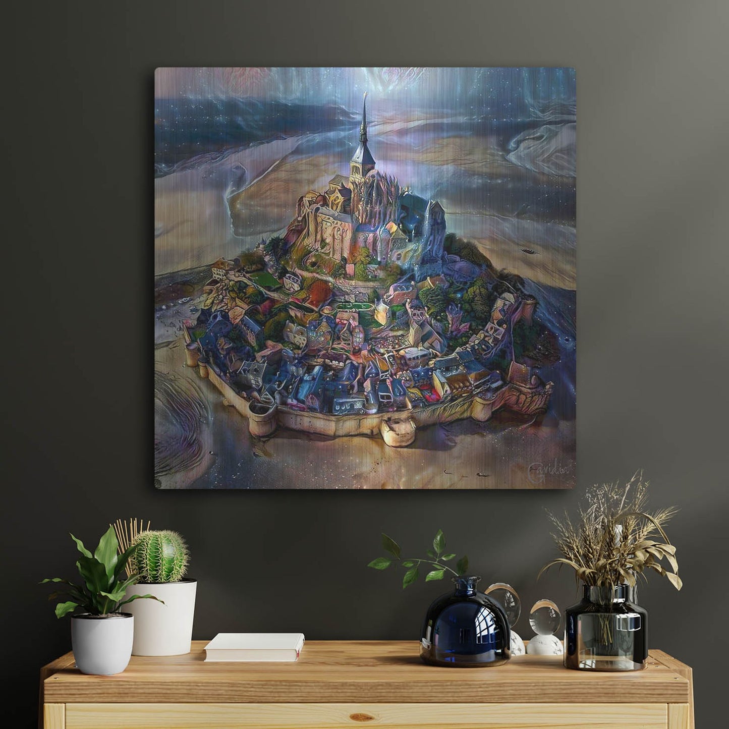 Luxe Metal Art 'Normandy France Le Mont Saint Michel' by Pedro Gavidia, Metal Wall Art,24x24