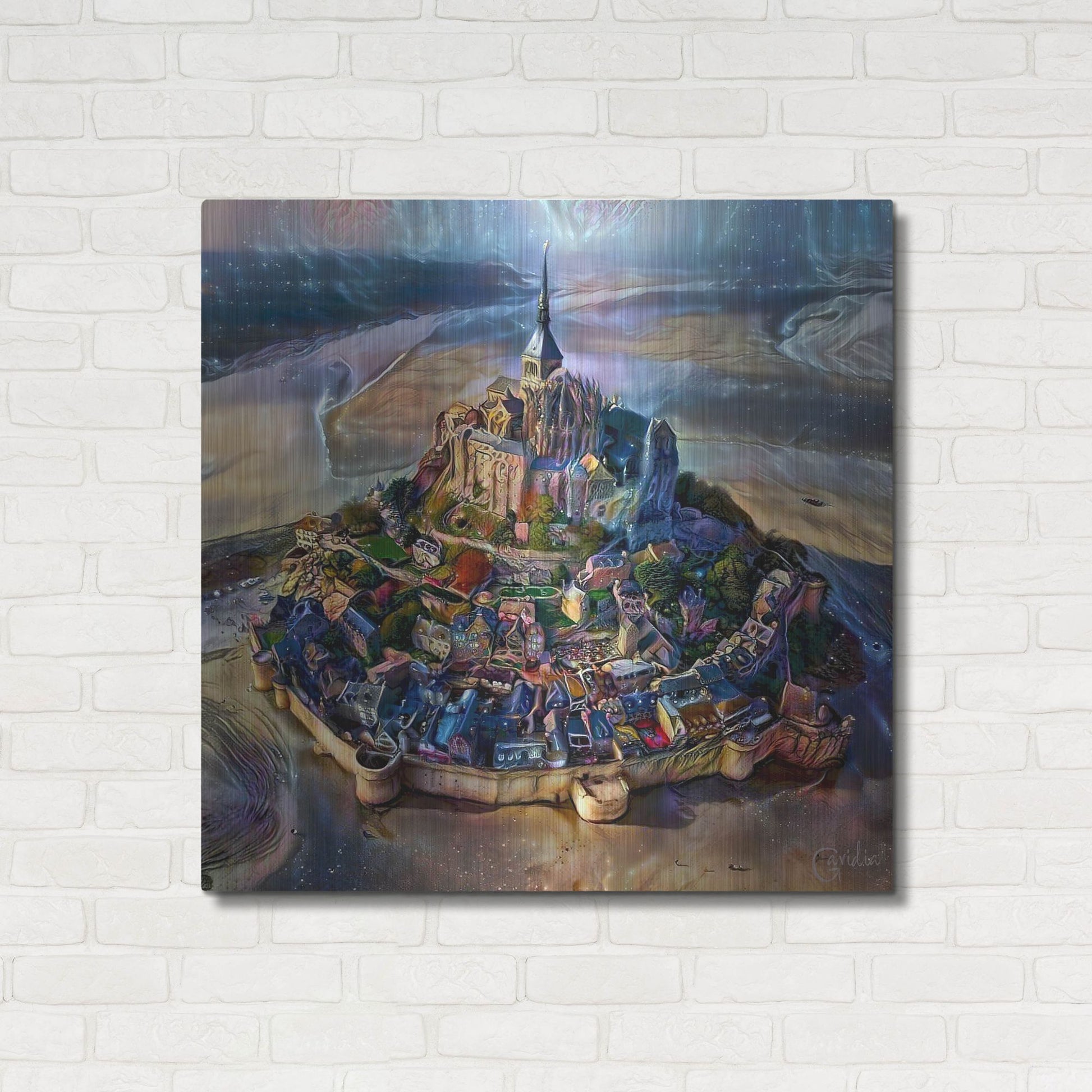 Luxe Metal Art 'Normandy France Le Mont Saint Michel' by Pedro Gavidia, Metal Wall Art,36x36