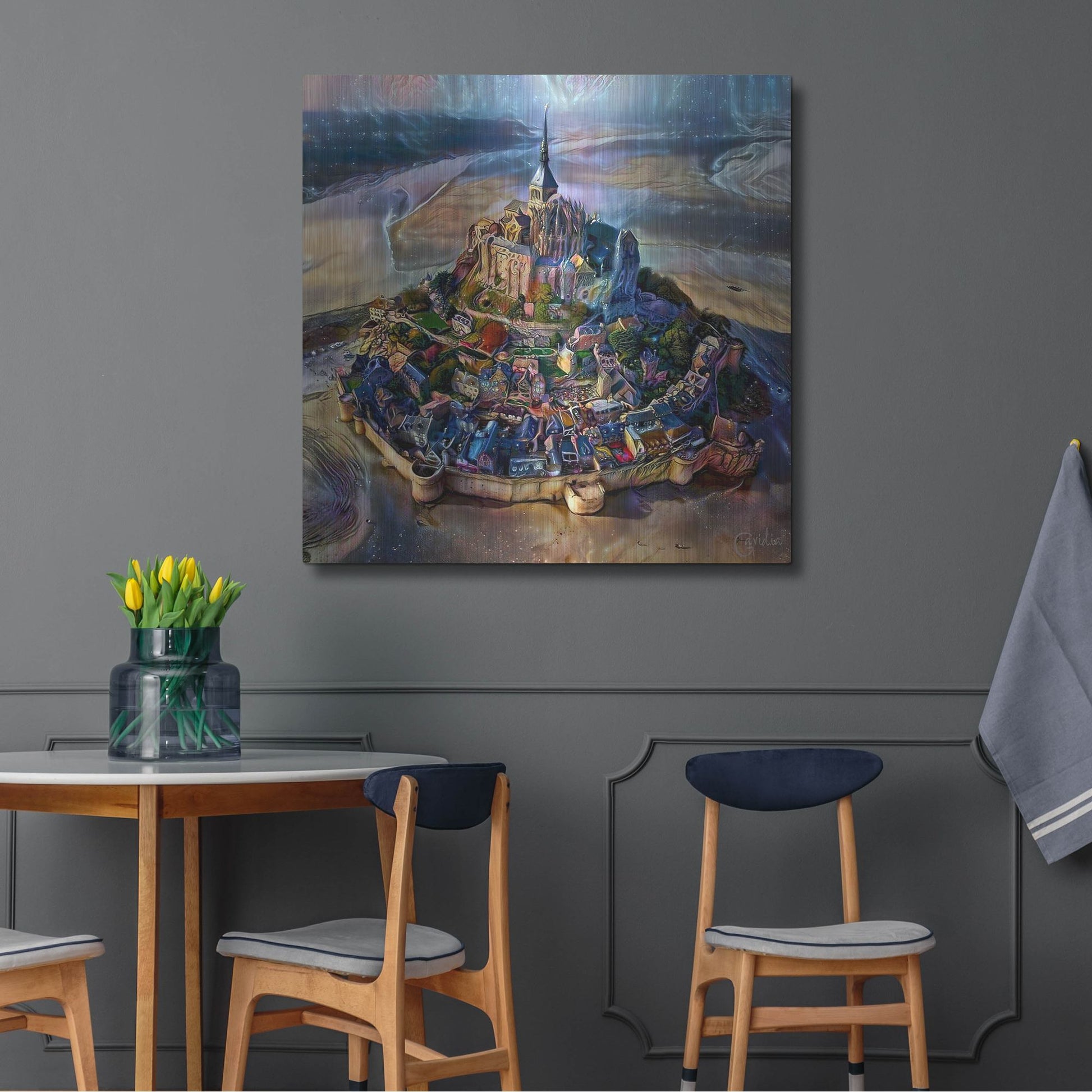 Luxe Metal Art 'Normandy France Le Mont Saint Michel' by Pedro Gavidia, Metal Wall Art,36x36