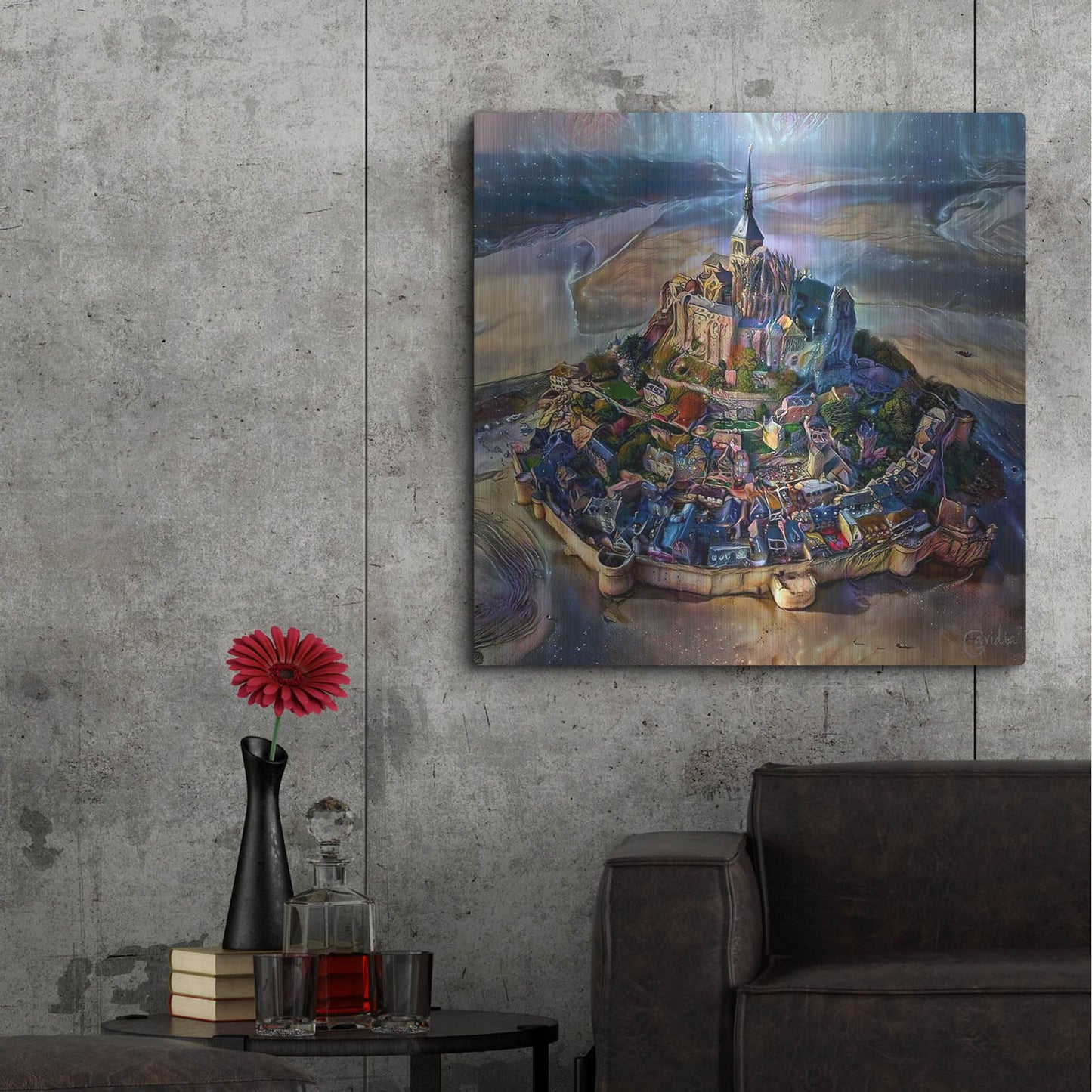 Luxe Metal Art 'Normandy France Le Mont Saint Michel' by Pedro Gavidia, Metal Wall Art,36x36