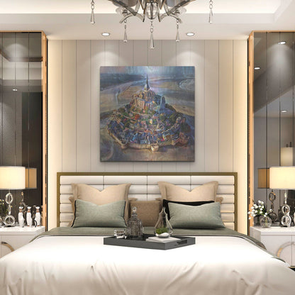 Luxe Metal Art 'Normandy France Le Mont Saint Michel' by Pedro Gavidia, Metal Wall Art,36x36