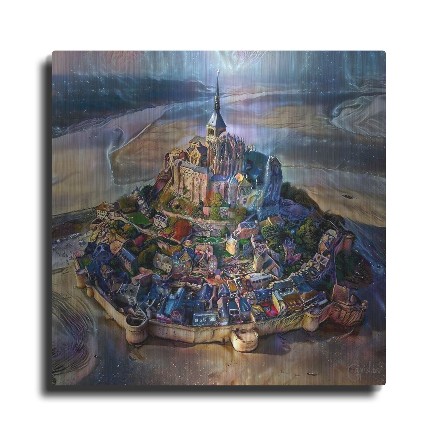 Luxe Metal Art 'Normandy France Le Mont Saint Michel' by Pedro Gavidia, Metal Wall Art