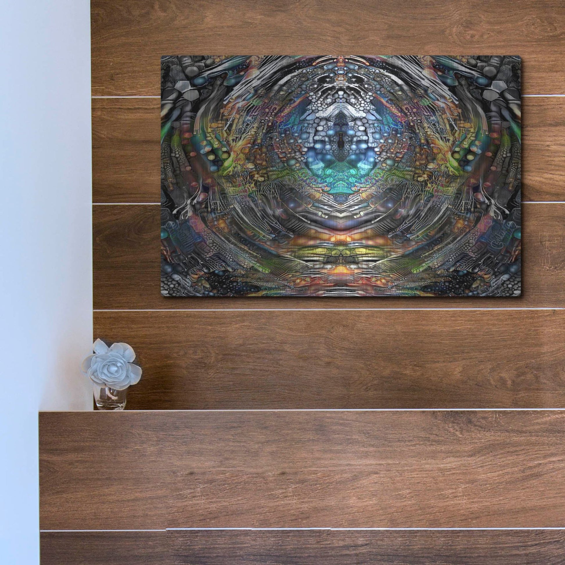 Luxe Metal Art 'Portal' by Pedro Gavidia, Metal Wall Art,16x12