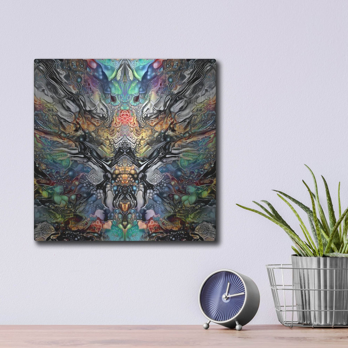 Luxe Metal Art 'Poseidon' by Pedro Gavidia, Metal Wall Art,12x12