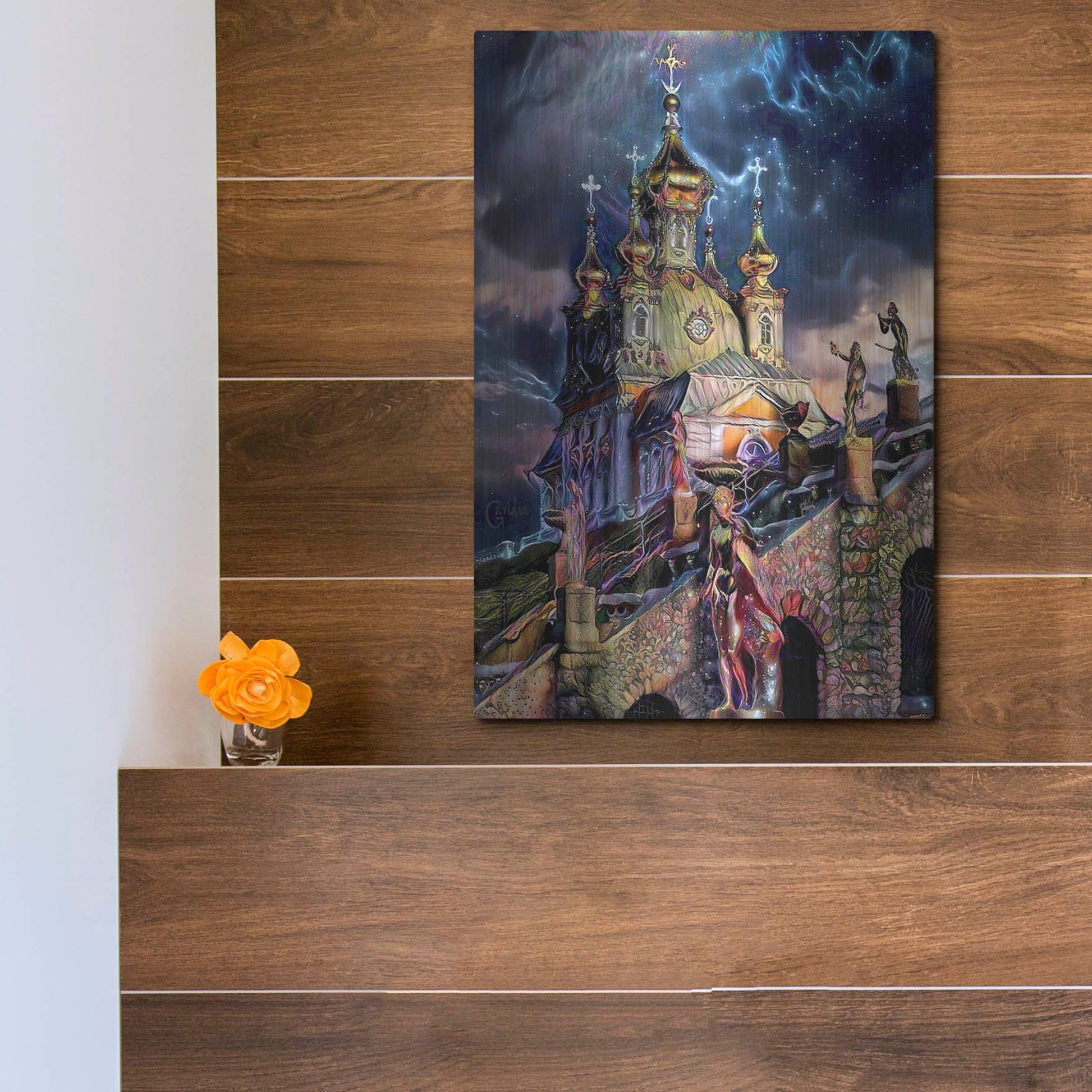 Luxe Metal Art 'Saint Petersburg Russia Peterhof Palace' by Pedro Gavidia, Metal Wall Art,12x16