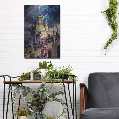 Luxe Metal Art 'Saint Petersburg Russia Peterhof Palace' by Pedro Gavidia, Metal Wall Art,12x16