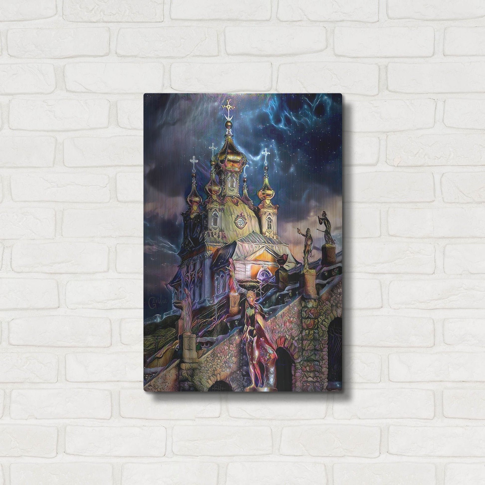 Luxe Metal Art 'Saint Petersburg Russia Peterhof Palace' by Pedro Gavidia, Metal Wall Art,16x24