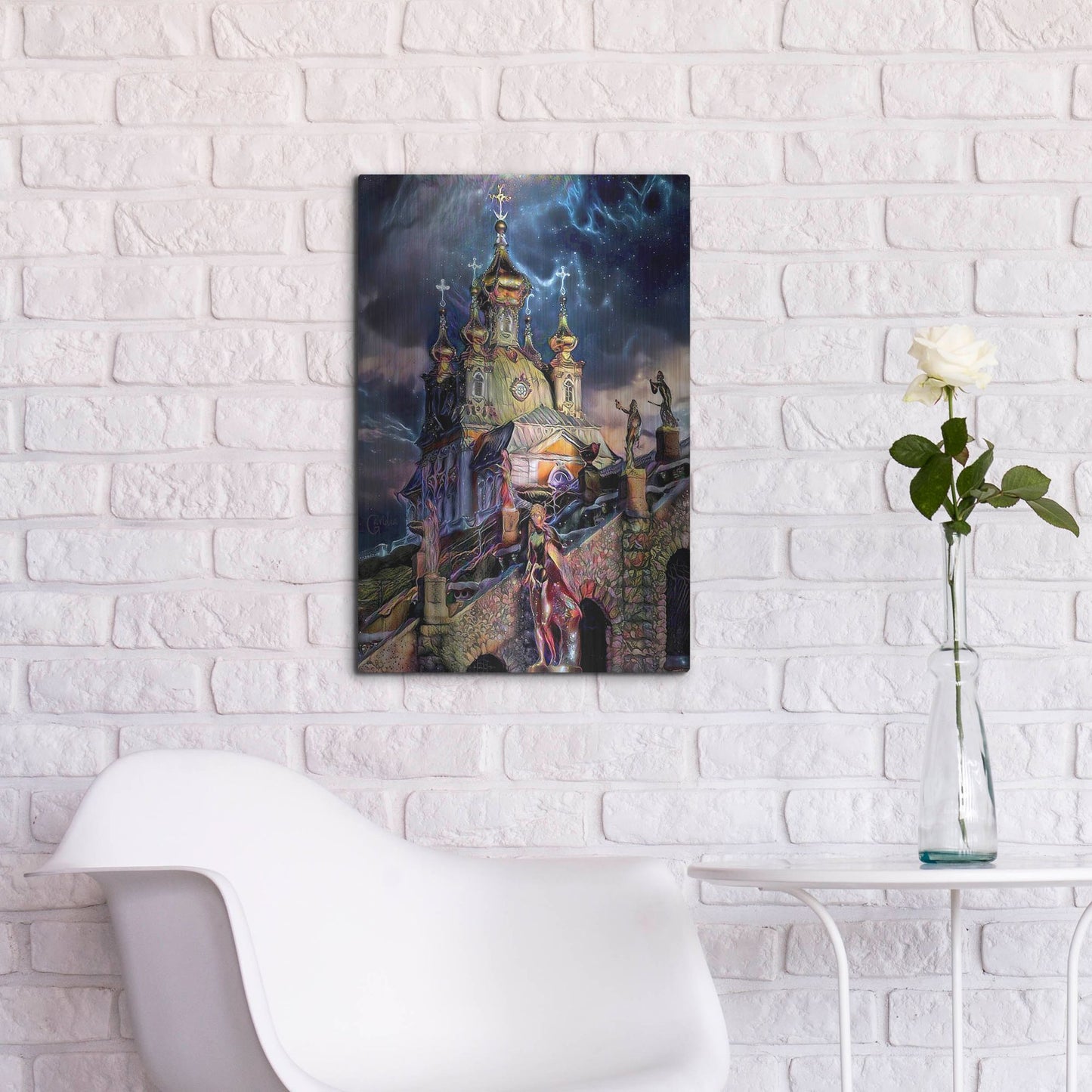 Luxe Metal Art 'Saint Petersburg Russia Peterhof Palace' by Pedro Gavidia, Metal Wall Art,16x24