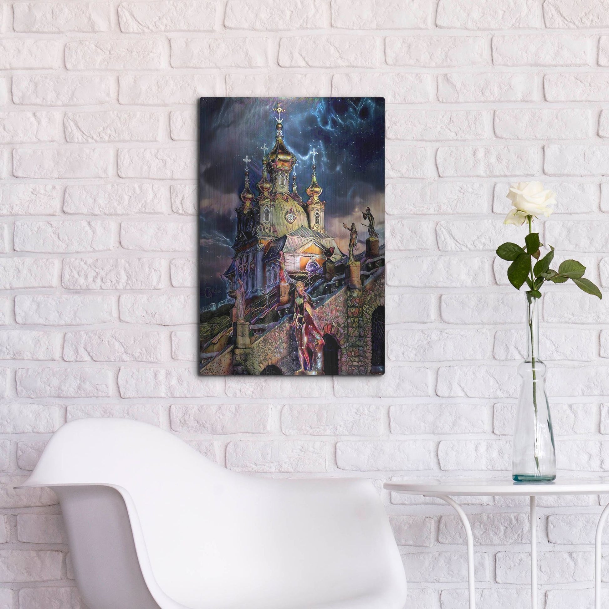 Luxe Metal Art 'Saint Petersburg Russia Peterhof Palace' by Pedro Gavidia, Metal Wall Art,16x24