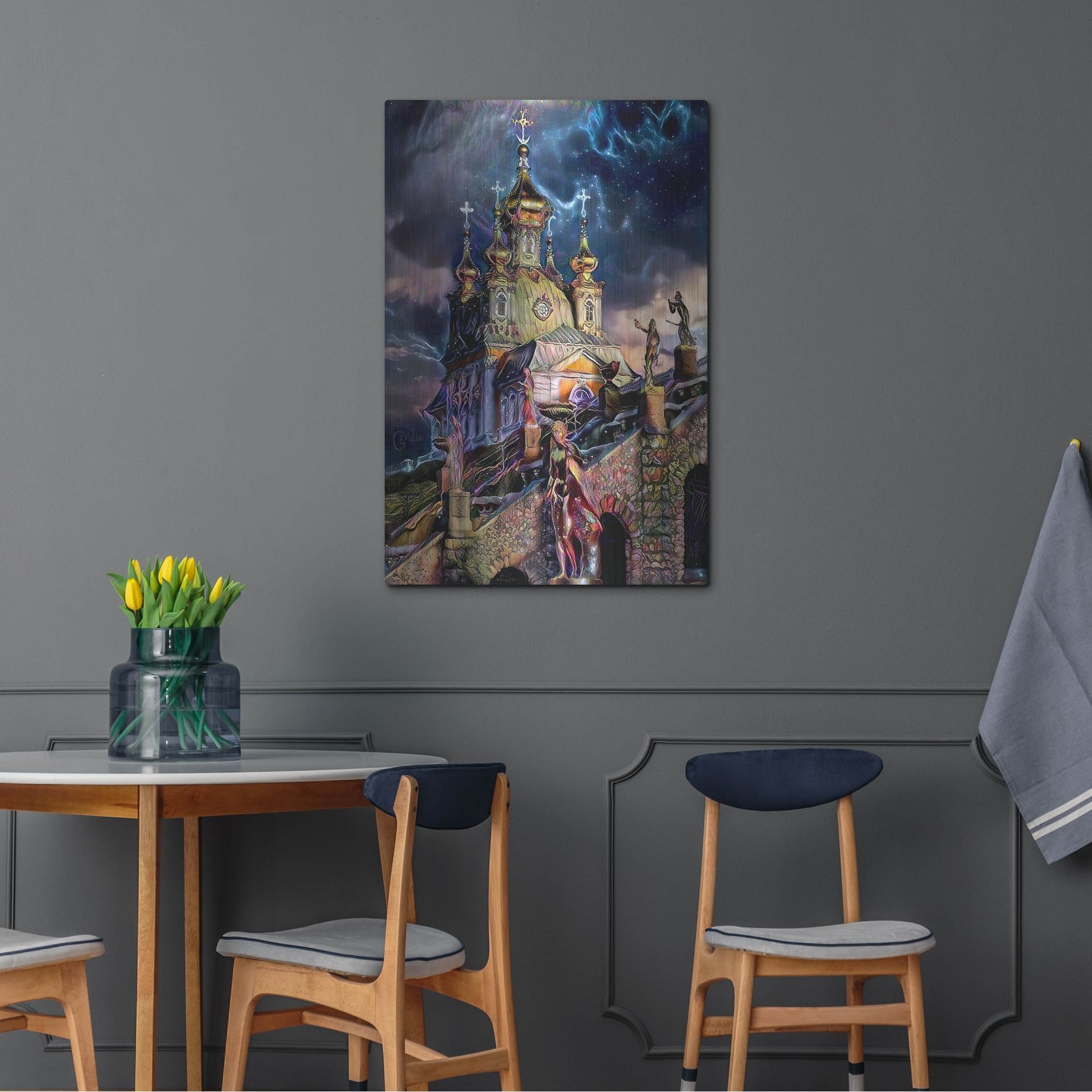 Luxe Metal Art 'Saint Petersburg Russia Peterhof Palace' by Pedro Gavidia, Metal Wall Art,24x36