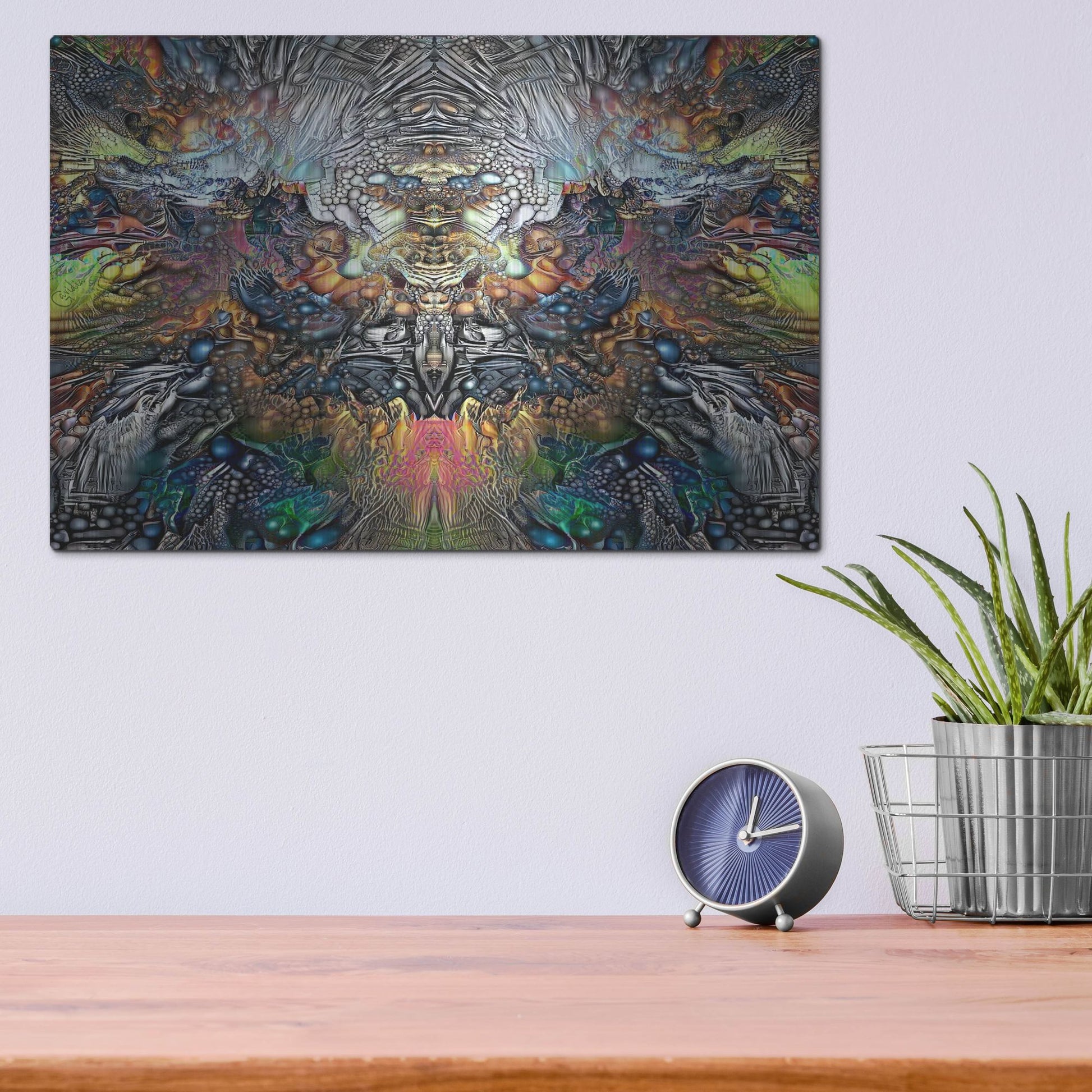 Luxe Metal Art 'Samael' by Pedro Gavidia, Metal Wall Art,16x12