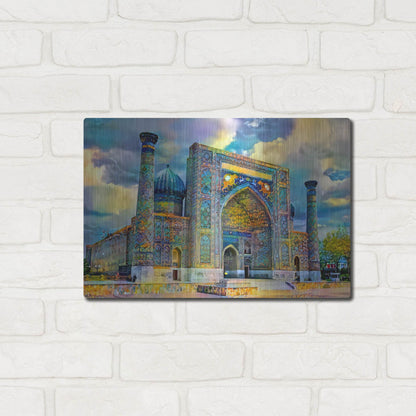 Luxe Metal Art 'Samarkand Uzbekistan Registan' by Pedro Gavidia, Metal Wall Art,16x12