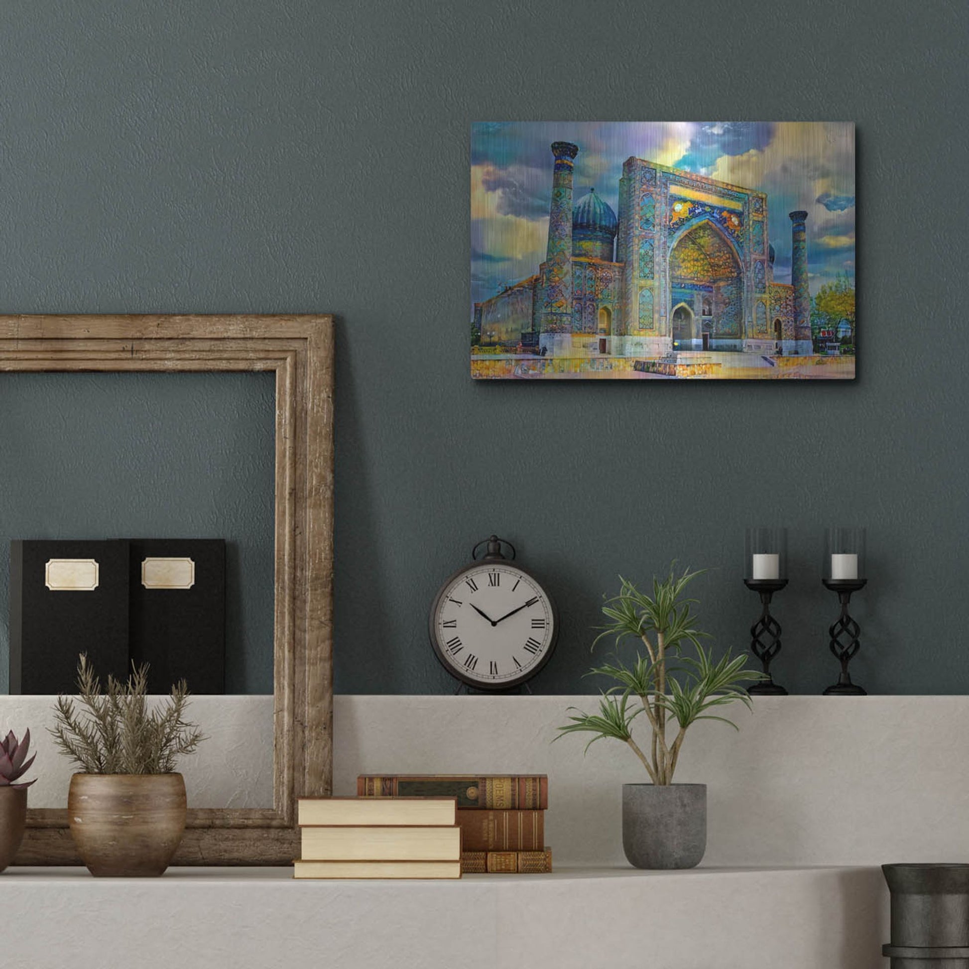 Luxe Metal Art 'Samarkand Uzbekistan Registan' by Pedro Gavidia, Metal Wall Art,16x12