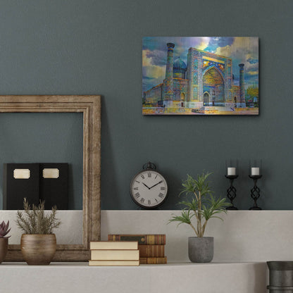 Luxe Metal Art 'Samarkand Uzbekistan Registan' by Pedro Gavidia, Metal Wall Art,16x12