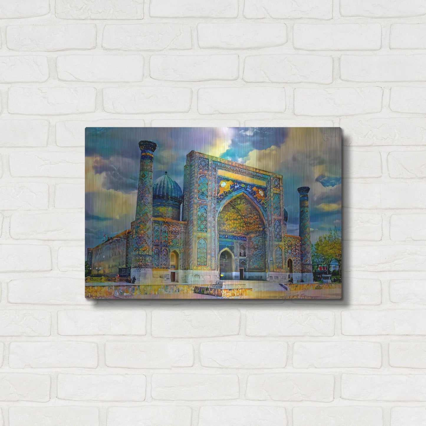 Luxe Metal Art 'Samarkand Uzbekistan Registan' by Pedro Gavidia, Metal Wall Art,24x16