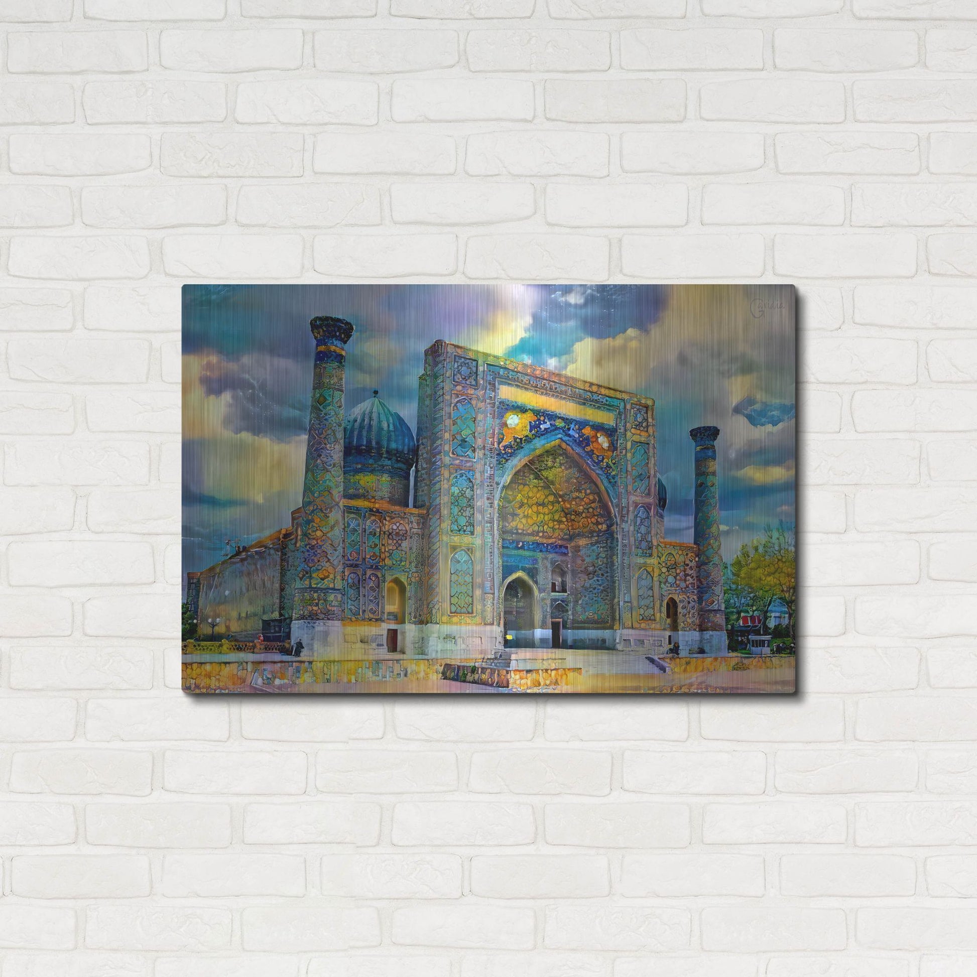 Luxe Metal Art 'Samarkand Uzbekistan Registan' by Pedro Gavidia, Metal Wall Art,36x24