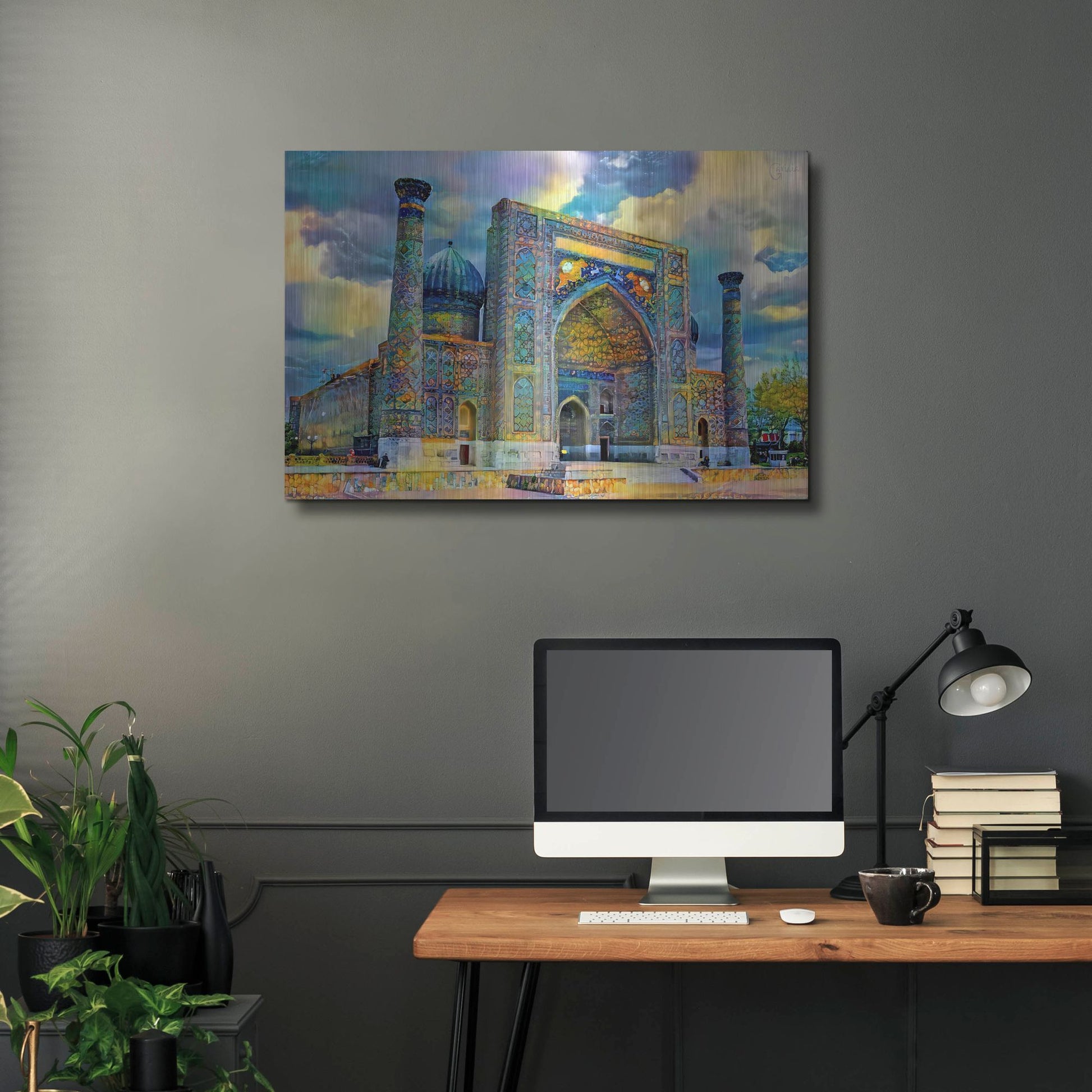 Luxe Metal Art 'Samarkand Uzbekistan Registan' by Pedro Gavidia, Metal Wall Art,36x24