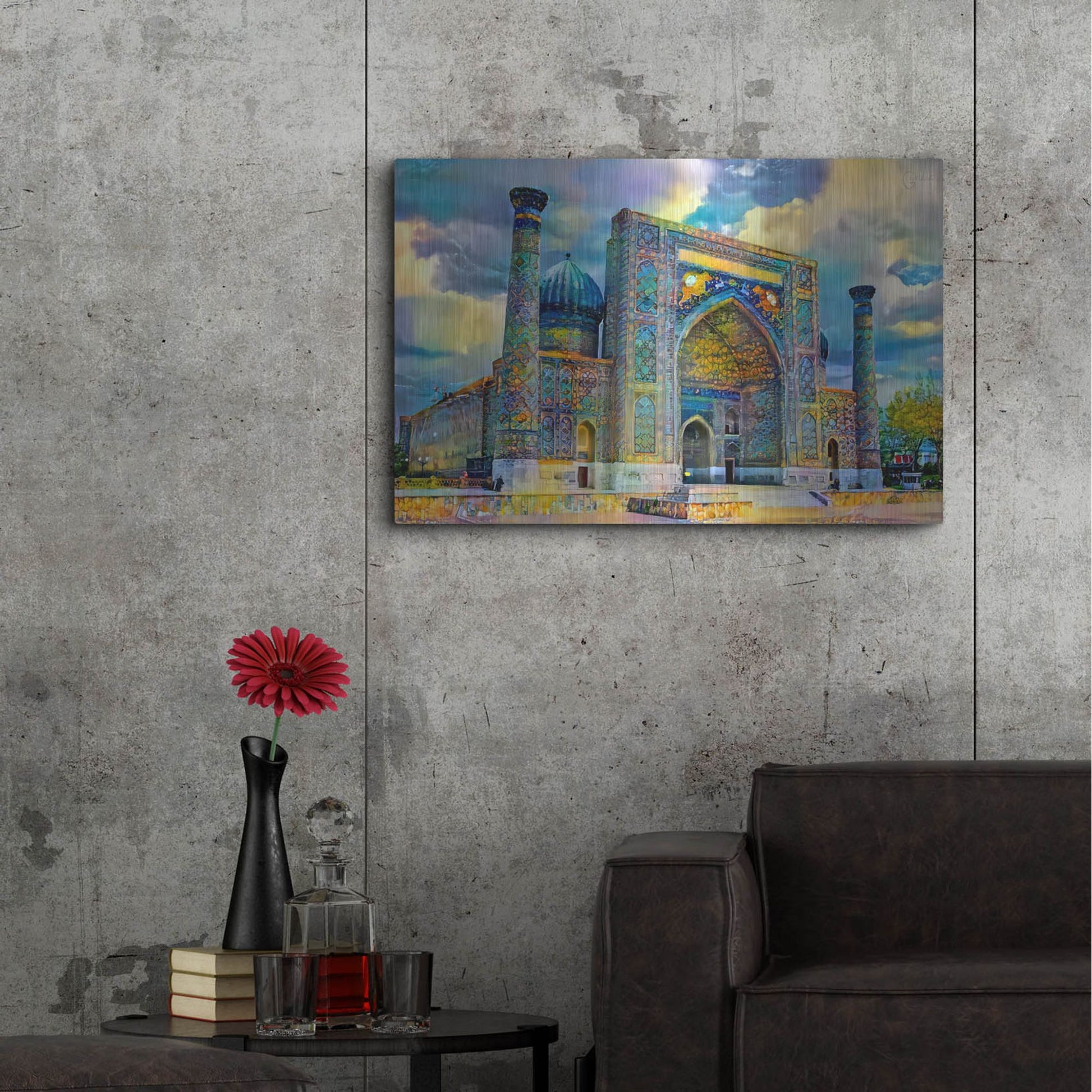 Luxe Metal Art 'Samarkand Uzbekistan Registan' by Pedro Gavidia, Metal Wall Art,36x24