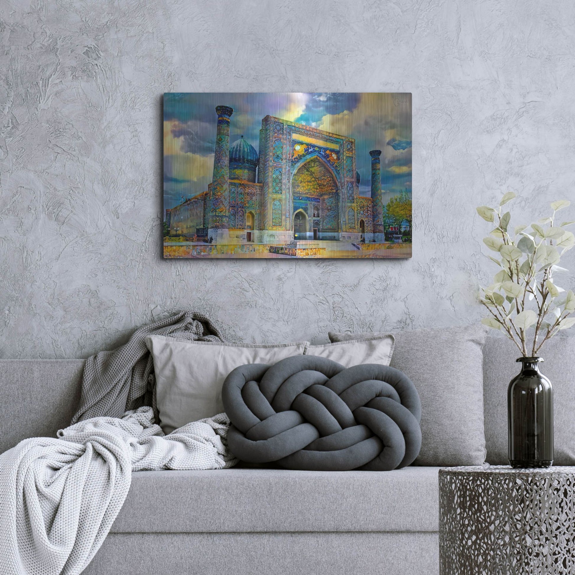 Luxe Metal Art 'Samarkand Uzbekistan Registan' by Pedro Gavidia, Metal Wall Art,36x24
