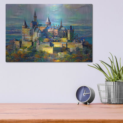 Luxe Metal Art 'Stuttgart Germany Hohenzollern Castle' by Pedro Gavidia, Metal Wall Art,16x12