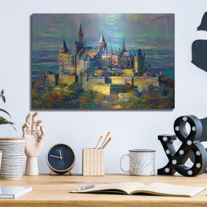 Luxe Metal Art 'Stuttgart Germany Hohenzollern Castle' by Pedro Gavidia, Metal Wall Art,16x12