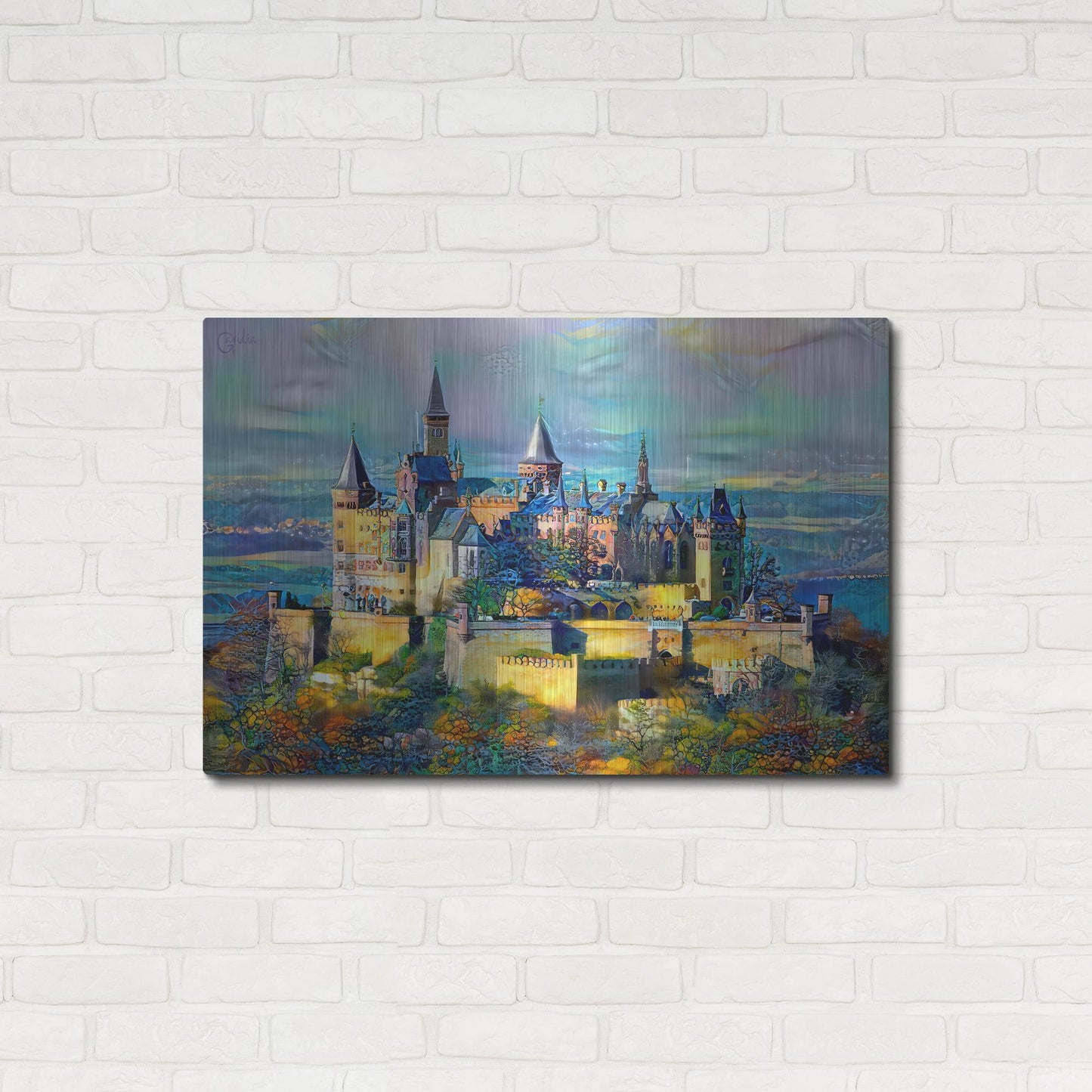 Luxe Metal Art 'Stuttgart Germany Hohenzollern Castle' by Pedro Gavidia, Metal Wall Art,36x24