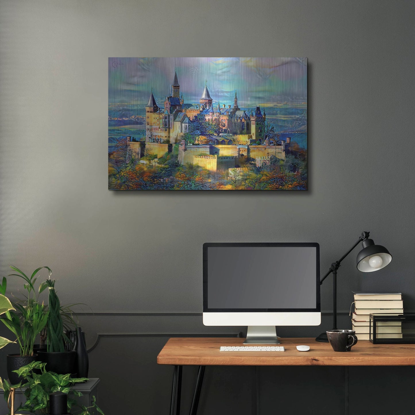 Luxe Metal Art 'Stuttgart Germany Hohenzollern Castle' by Pedro Gavidia, Metal Wall Art,36x24