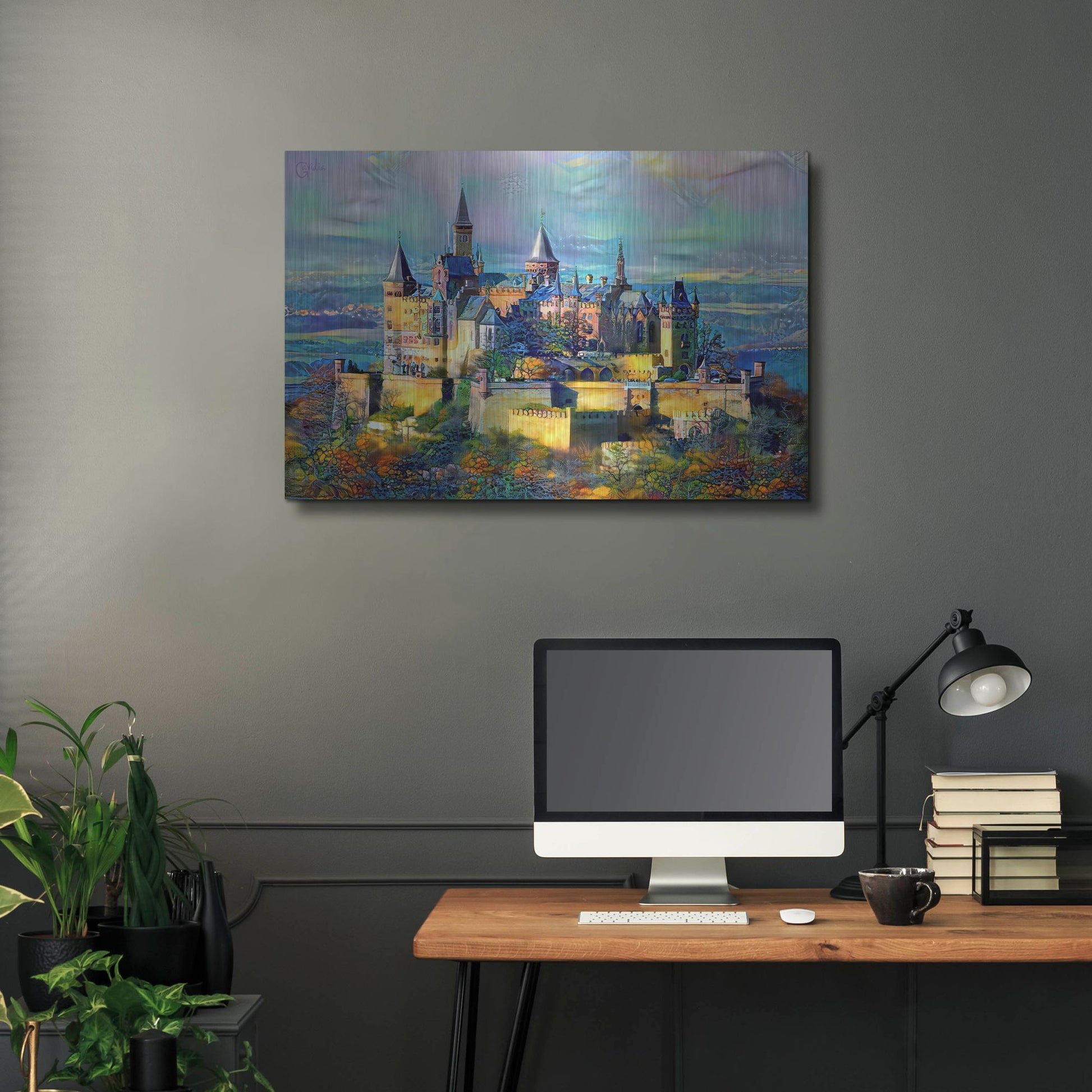 Luxe Metal Art 'Stuttgart Germany Hohenzollern Castle' by Pedro Gavidia, Metal Wall Art,36x24