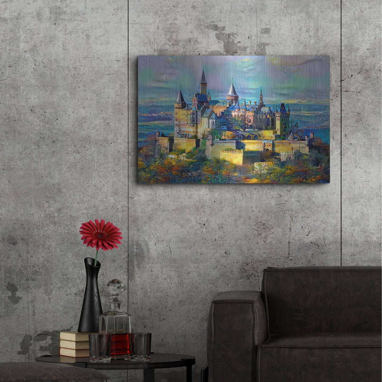 Luxe Metal Art 'Stuttgart Germany Hohenzollern Castle' by Pedro Gavidia, Metal Wall Art,36x24