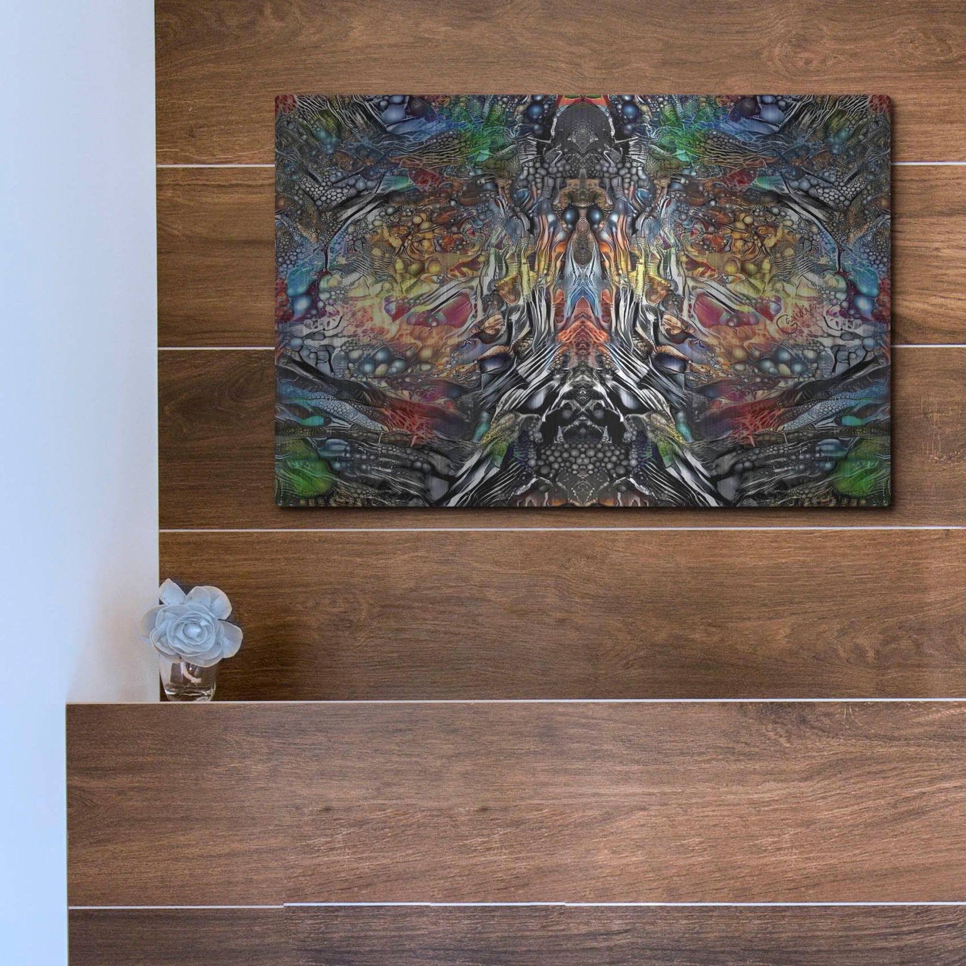 Luxe Metal Art 'The Color Of Wisdom' by Pedro Gavidia, Metal Wall Art,16x12