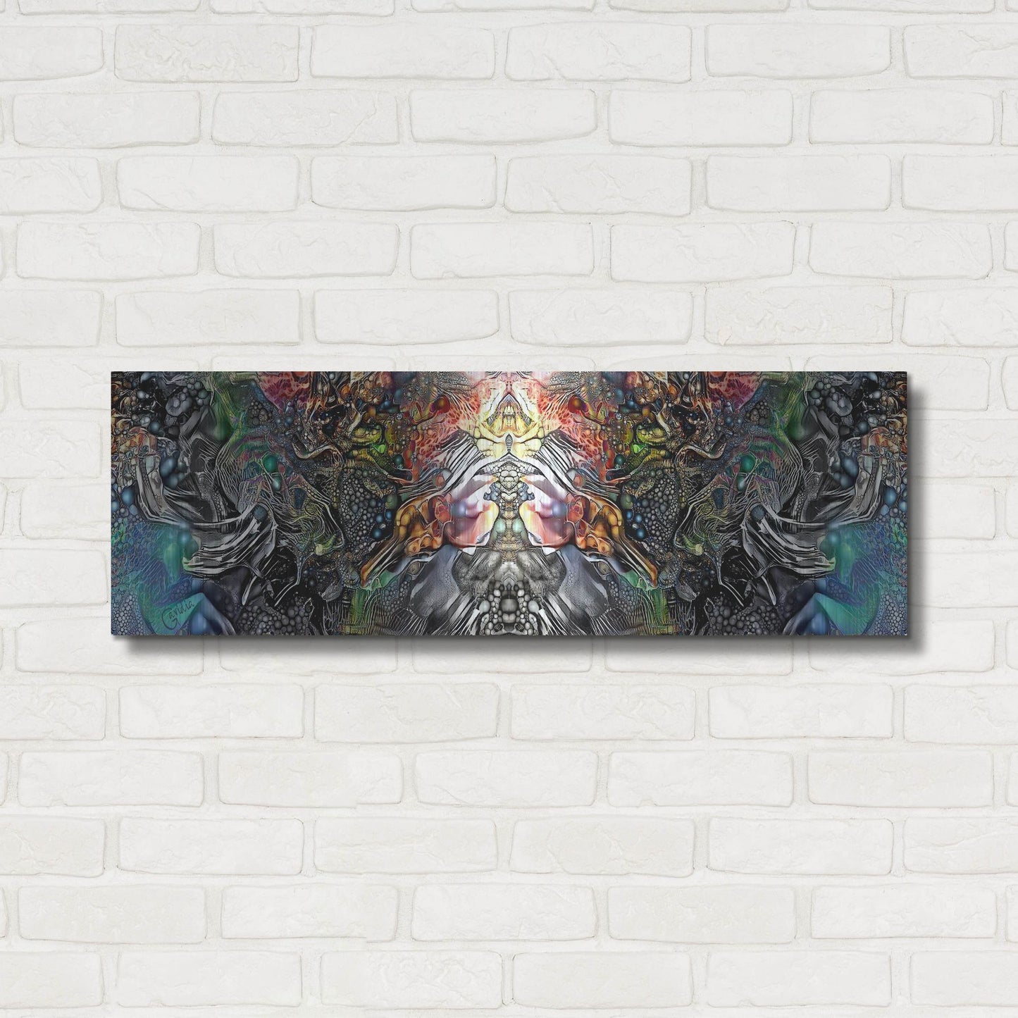 Luxe Metal Art 'The Creation Of Hades' by Pedro Gavidia, Metal Wall Art,36x12