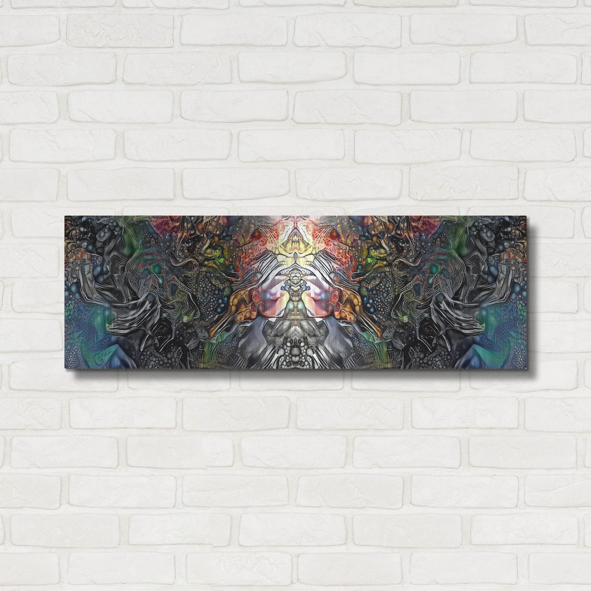 Luxe Metal Art 'The Creation Of Hades' by Pedro Gavidia, Metal Wall Art,36x12
