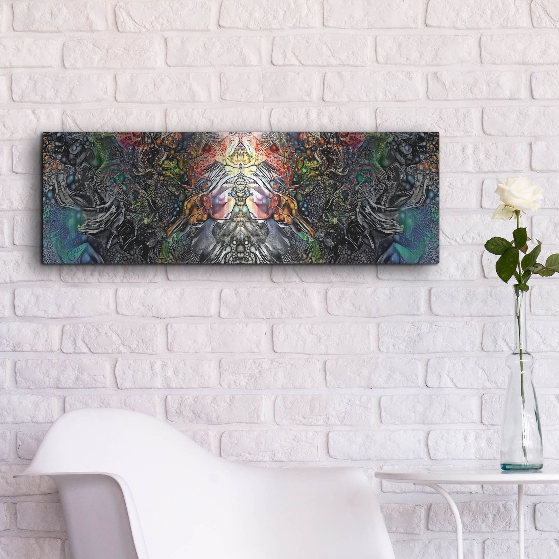 Luxe Metal Art 'The Creation Of Hades' by Pedro Gavidia, Metal Wall Art,36x12