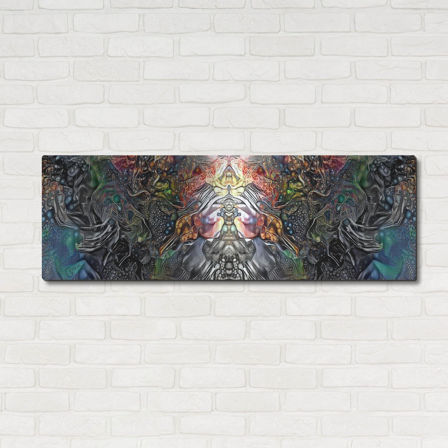 Luxe Metal Art 'The Creation Of Hades' by Pedro Gavidia, Metal Wall Art,48x16