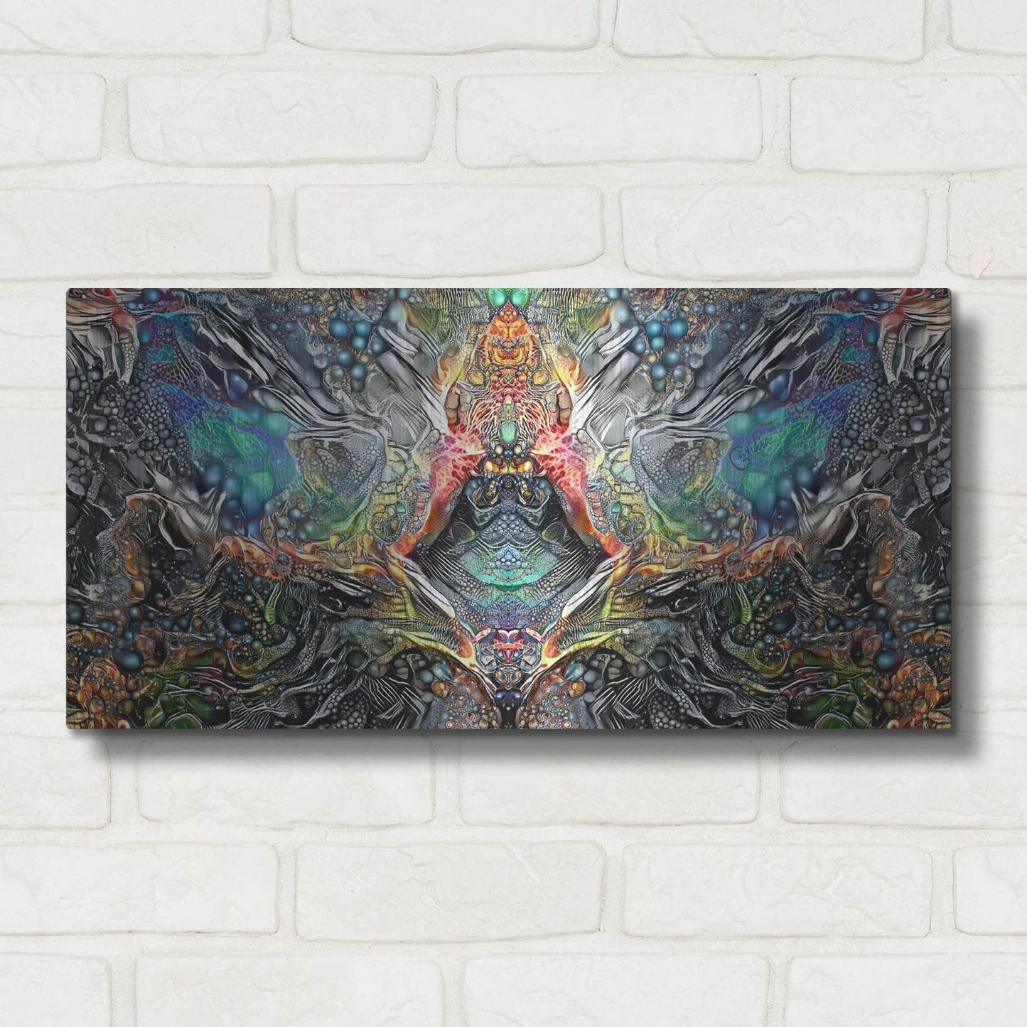 Luxe Metal Art 'The Deceitful Cloak Of Religions' by Pedro Gavidia, Metal Wall Art,24x12