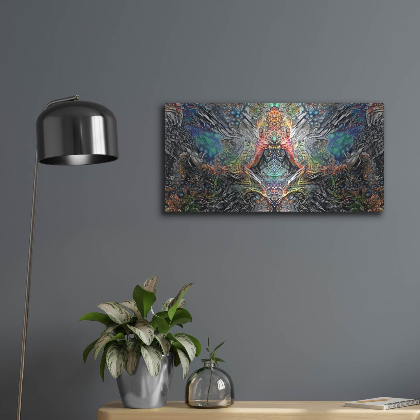 Luxe Metal Art 'The Deceitful Cloak Of Religions' by Pedro Gavidia, Metal Wall Art,24x12