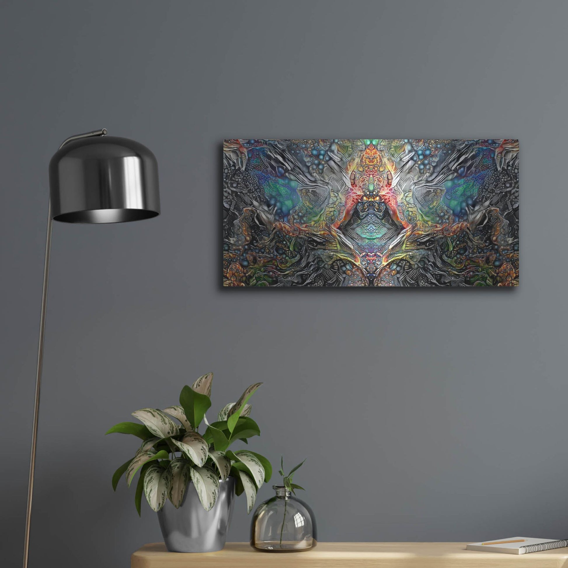 Luxe Metal Art 'The Deceitful Cloak Of Religions' by Pedro Gavidia, Metal Wall Art,24x12